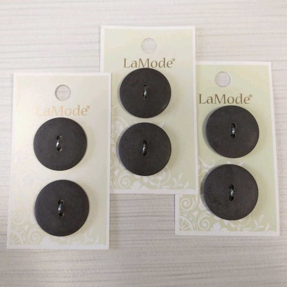 LaMode Muted Brown 1 Inch Buttons Lot Of 6 Blazer Sweater Suit Uniform 2 Hole
